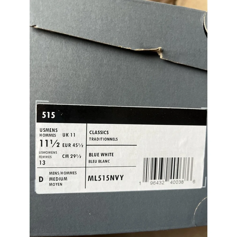 NEW BALANCE 515 Classic Sneakers Men's Size M11.5 D Navy ML515NVY